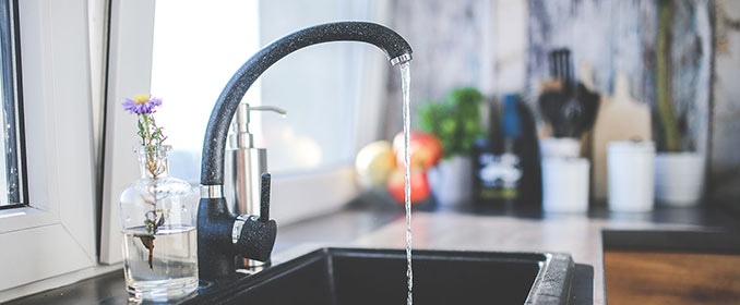 low-flow kitchen faucet installed